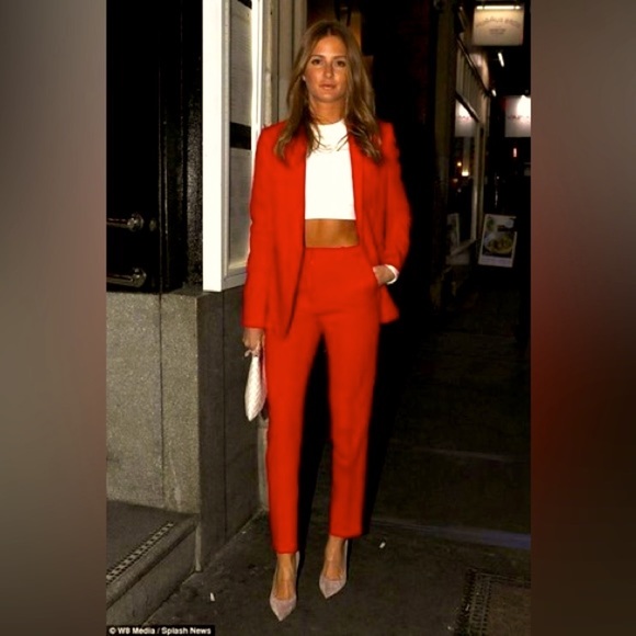 HOT designer cropped little red fitted suit - wore to Las Vegas & SO noticed !! - Picture 2 of 7